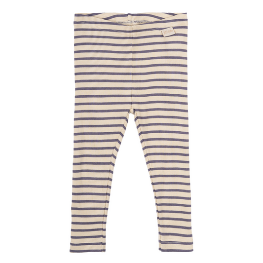 Petit Piao - Legging Modal Striped, PP302 - Dusty Violet / Dark Offwhite