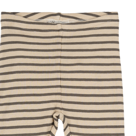 Petit Piao - Legging Modal Striped, PP302 - Earth Brown / Dark Offwhite