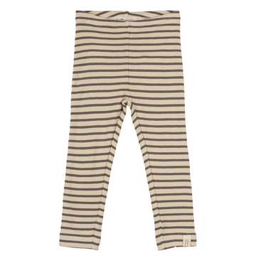 Petit Piao - Legging Modal Striped, PP302 - Earth Brown / Dark Offwhite