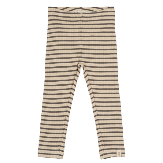 Petit Piao - Legging Modal Striped, PP302 - Earth Brown / Dark Offwhite