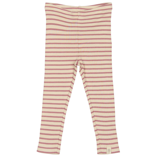Petit Piao - Legging Modal Striped, PP302 - Nostalgic Rose / Offwhite