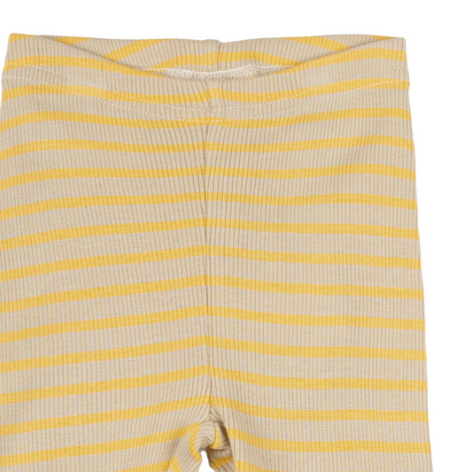 Petit Piao - Legging Modal Striped, PP302 - Yellow Sun / Dark Offwhite