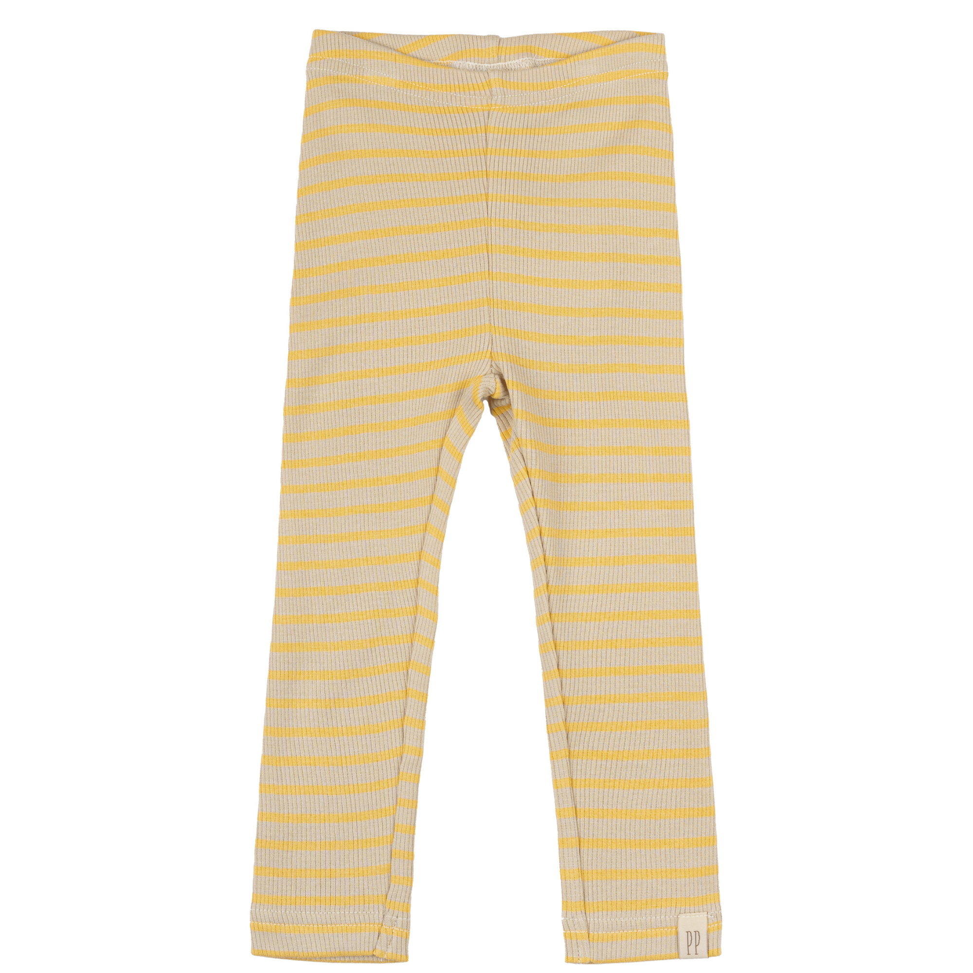 Petit Piao - Legging Modal Striped, PP302 - Yellow Sun / Dark Offwhite