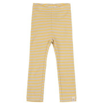 Petit Piao - Legging Modal Striped, PP302 - Yellow Sun / Dark Offwhite