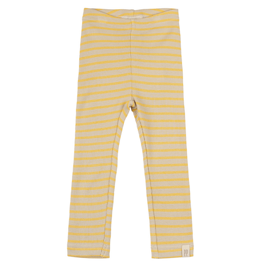 Petit Piao - Legging Modal Striped, PP302 - Yellow Sun / Dark Offwhite