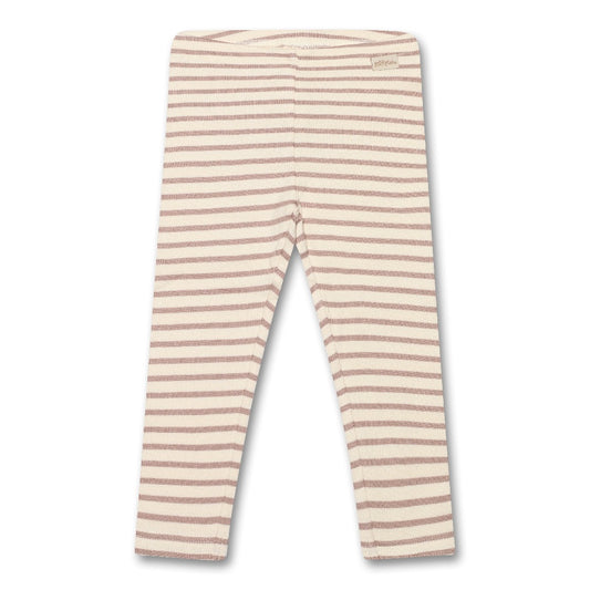 Petit Piao - Legging Modal Striped, PP302 - Rose Fawn / Offwhite
