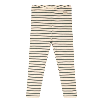 Petit Piao - Legging Modal Striped, PP302 - Balsam Green / Offwhite