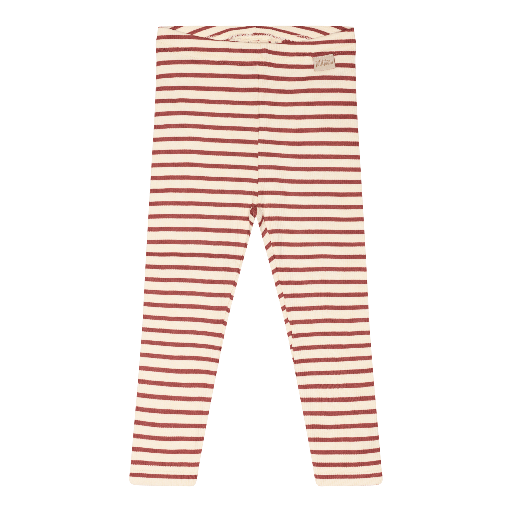 Petit Piao - Legging Modal Striped, PP302 - Berry Dust / Offwhite