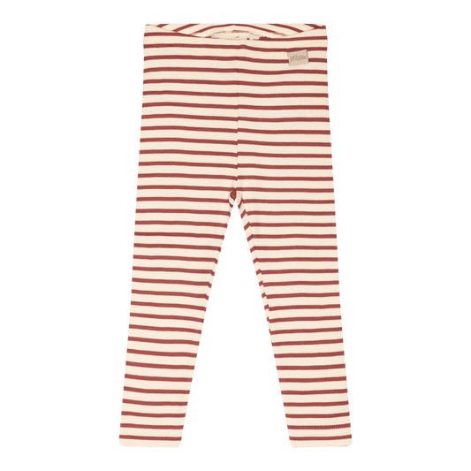 Petit Piao - Legging Modal Striped, PP302 - Berry Dust / Offwhite