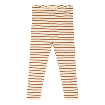 Petit Piao - Legging Modal Striped, PP302 - Caramel / Offwhite