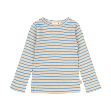 Petit Piao - T-shirt LS Modal Striped, PP303 - Allure Blue / Dark Offwhite