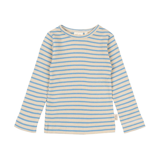 Petit Piao - T-shirt LS Modal Striped, PP303 - Allure Blue / Dark Offwhite