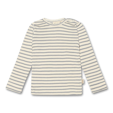 Petit Piao - T-shirt LS Modal Striped, PP303 - Blue Mist / Offwhite