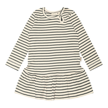 Petit Piao - Dress LS Modal Striped, PP306 - Balsam Green / Offwhite