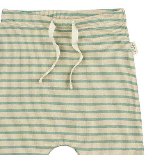 Petit Piao - Pants Modal Striped, PP313 - Granite Green / Dark Offwhite