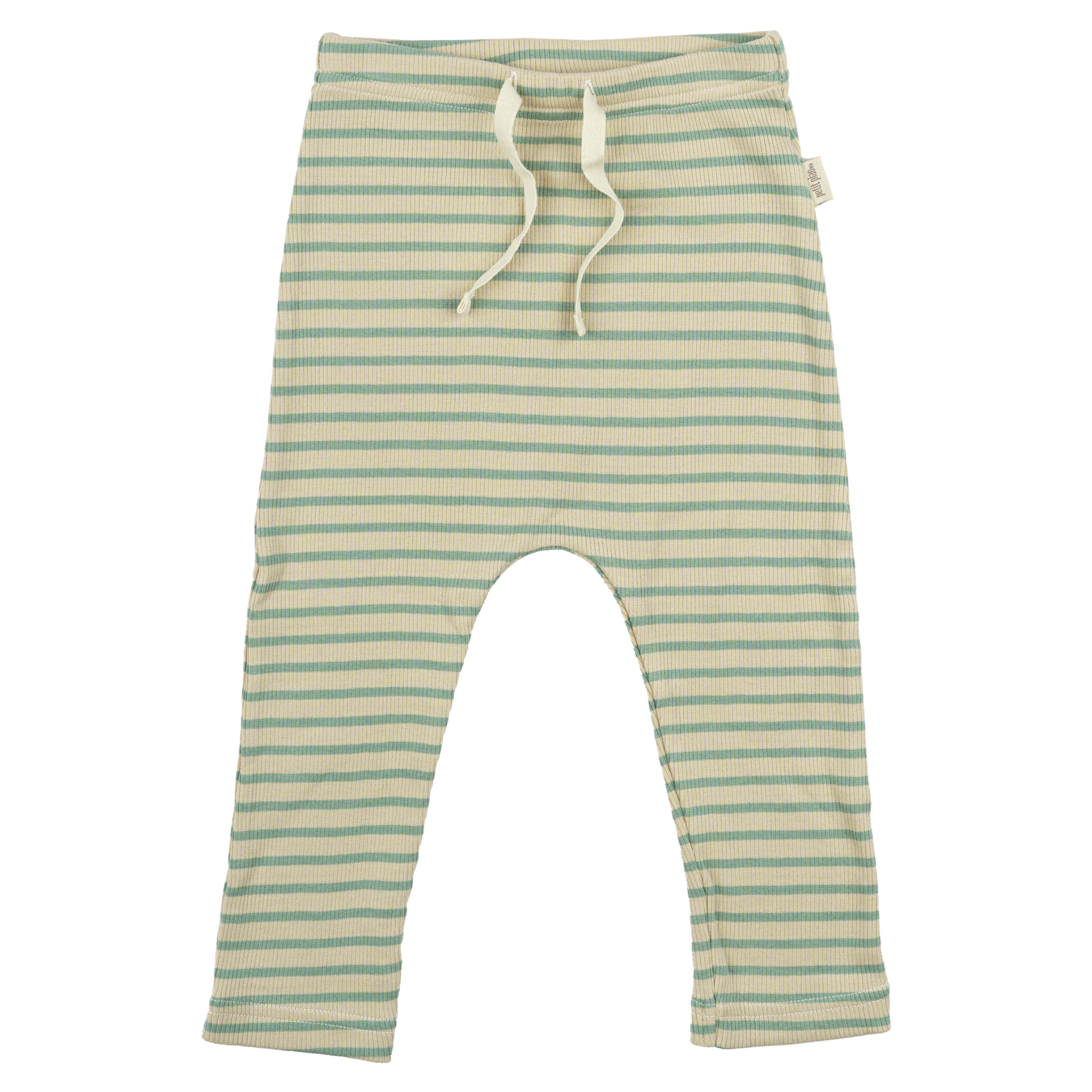 Petit Piao - Pants Modal Striped, PP313 - Granite Green / Dark Offwhite