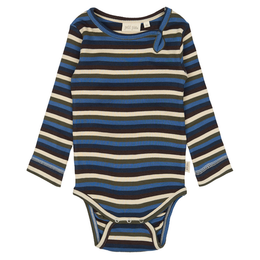 Petit Piao - Body LS Modal Multi Striped, PP331 - True Navy Multi Stripe