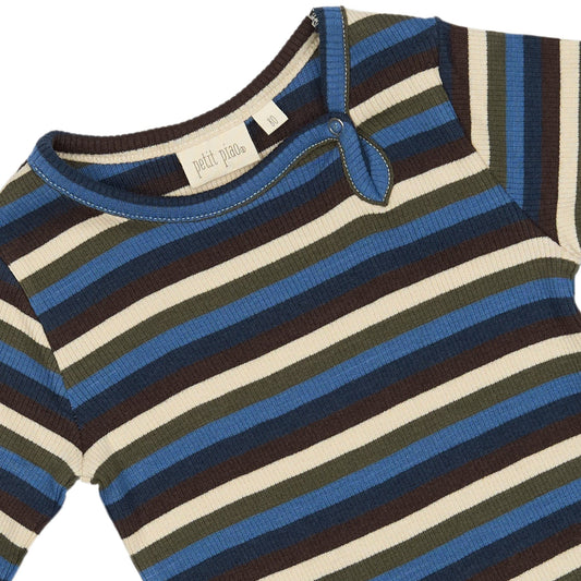 Petit Piao - Body LS Modal Multi Striped, PP331 - True Navy Multi Stripe