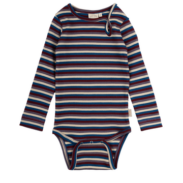 Petit Piao - Body LS Modal Multi Striped, PP331 - Dark Cherry Multi Stripe