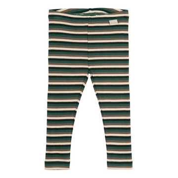 Petit Piao - Legging Modal Multi Striped, PP332 - Emerald Green Multi Stripe