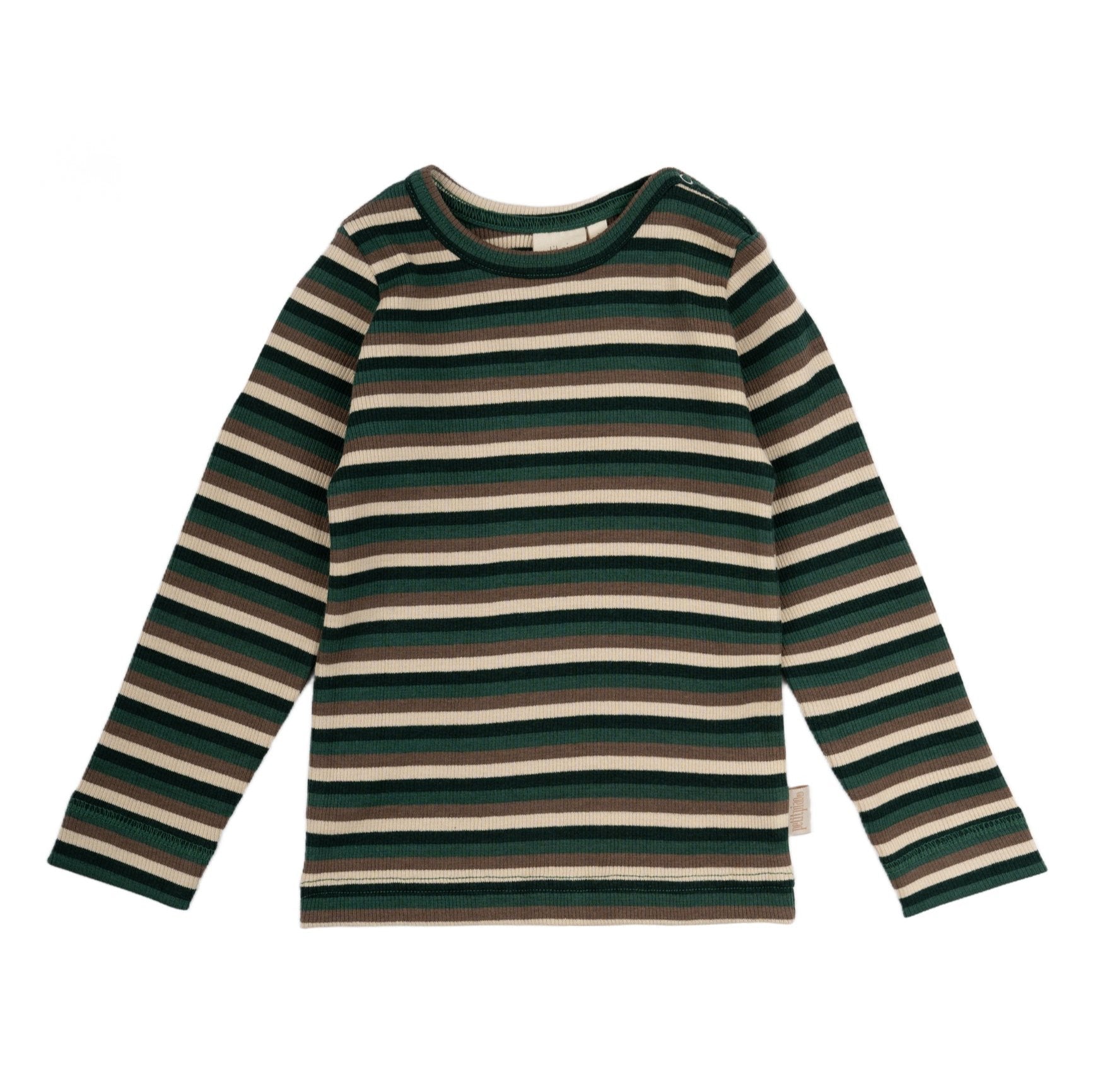 Petit Piao - T-shirt LS Modal Multi Striped, PP334 - Emerald Green Multi Stripe