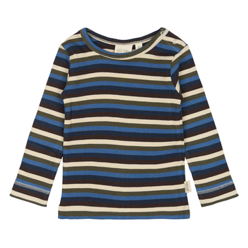 Petit Piao - T-shirt LS Modal Multi Striped, PP334 - True Navy Multi Stripe