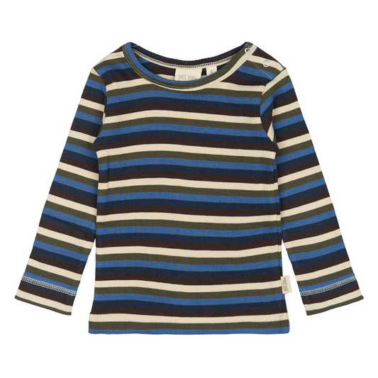 Petit Piao - T-shirt LS Modal Multi Striped, PP334 - True Navy Multi Stripe