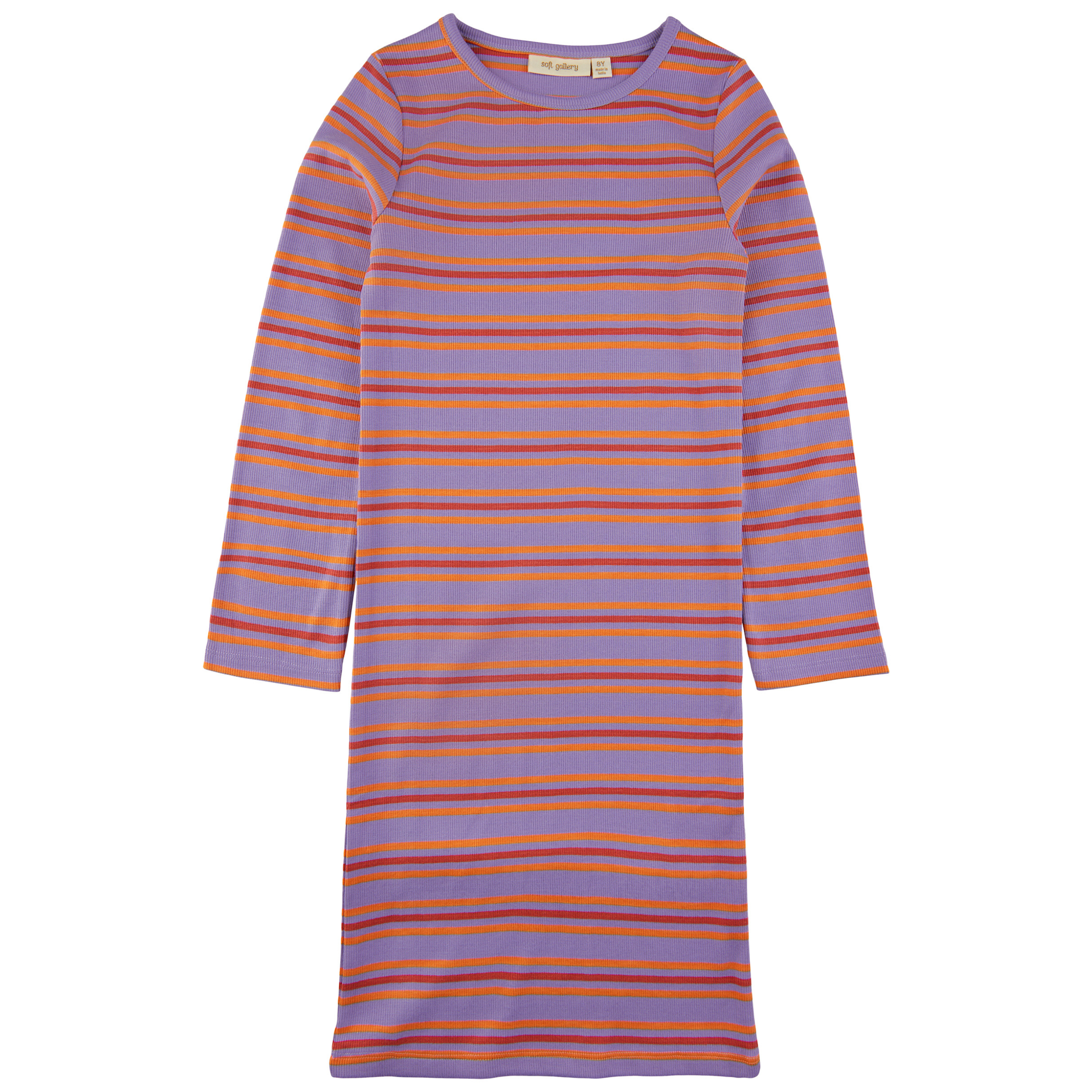 Soft Gallery - Bella YD Stripe LS Dress, SG2245 - Violet Tulip
