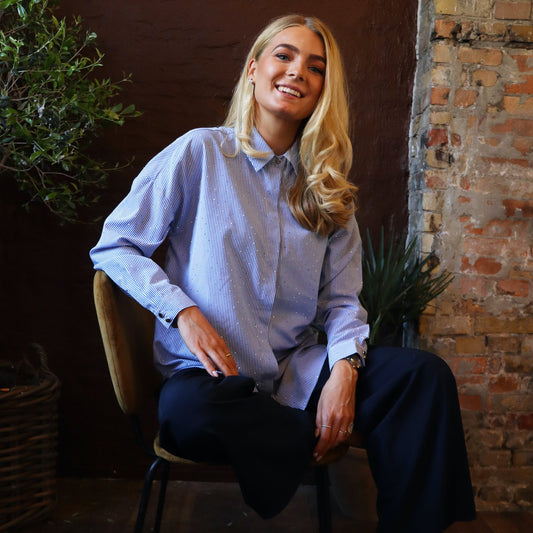 Liberté - Sara LS Shirt, 21223 - Blue Diamond Stripe