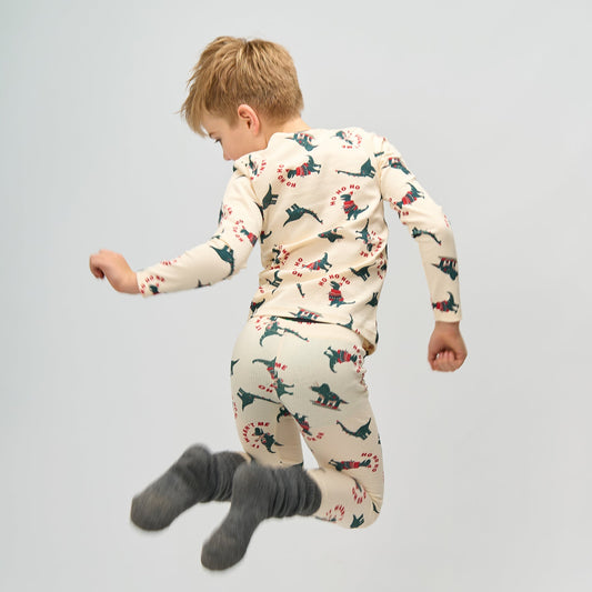 THE NEW - Holiday Rib Nightset, TN6658 - Gardenia Dino AOP