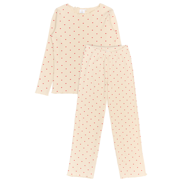 THE NEW - Holiday Heart Adult Rib Nightset, TN6659 - Gardenia AOP