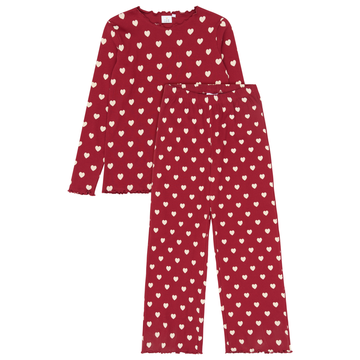 THE NEW - Holiday Red Heart Adult Rib Night Set, TN7495 - Rio Red AOP