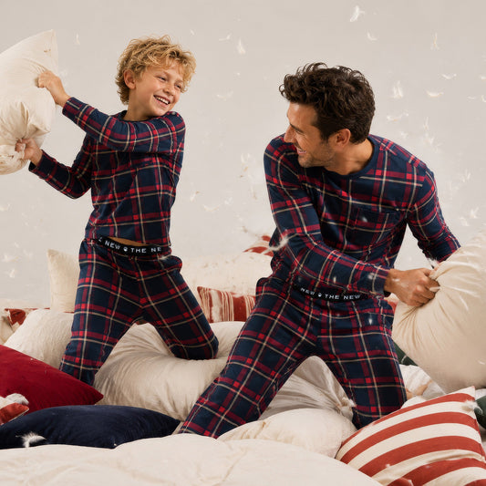THE NEW - Holiday Tartan Adult Night Set, TN7695 - Navy Blazer Check