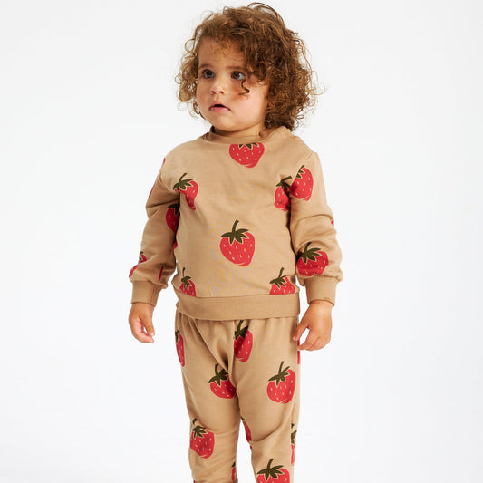 THE NEW Siblings - Lagora Sweatshirt, TNS5655 - Tannin Big Strawberry AOP