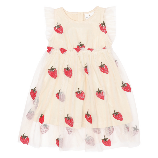 THE NEW Siblings - Loannah SL Dress, TNS5660 - Angora Big Strawberry AOP