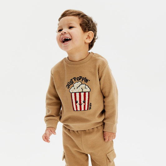 THE NEW Siblings - Ludvig Waffle Sweatshirt, TNS5723 - Tannin