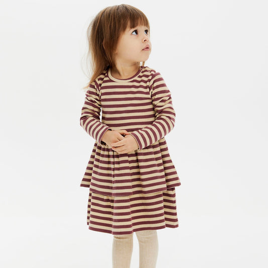 THE NEW Siblings - Fro LS Rib Dress, TNS5794 - Crushed Berry