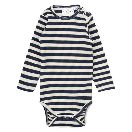 THE NEW Siblings - Fro Uni LS Rib Body, TNSB5920 - Mood Indigo Striped