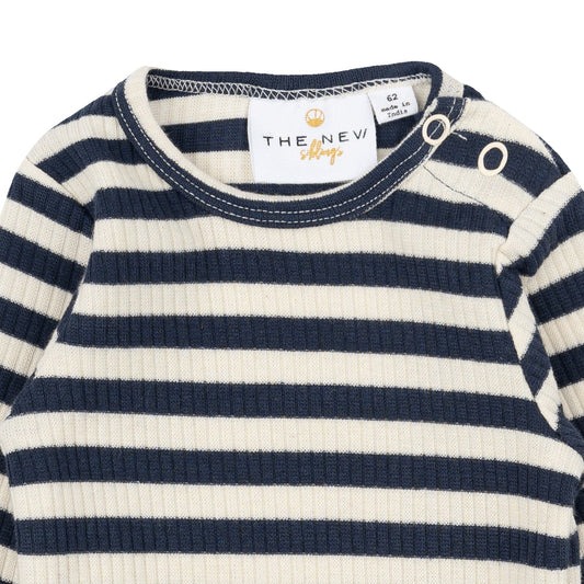 THE NEW Siblings - Fro Uni LS Rib Body, TNSB5920 - Mood Indigo Striped