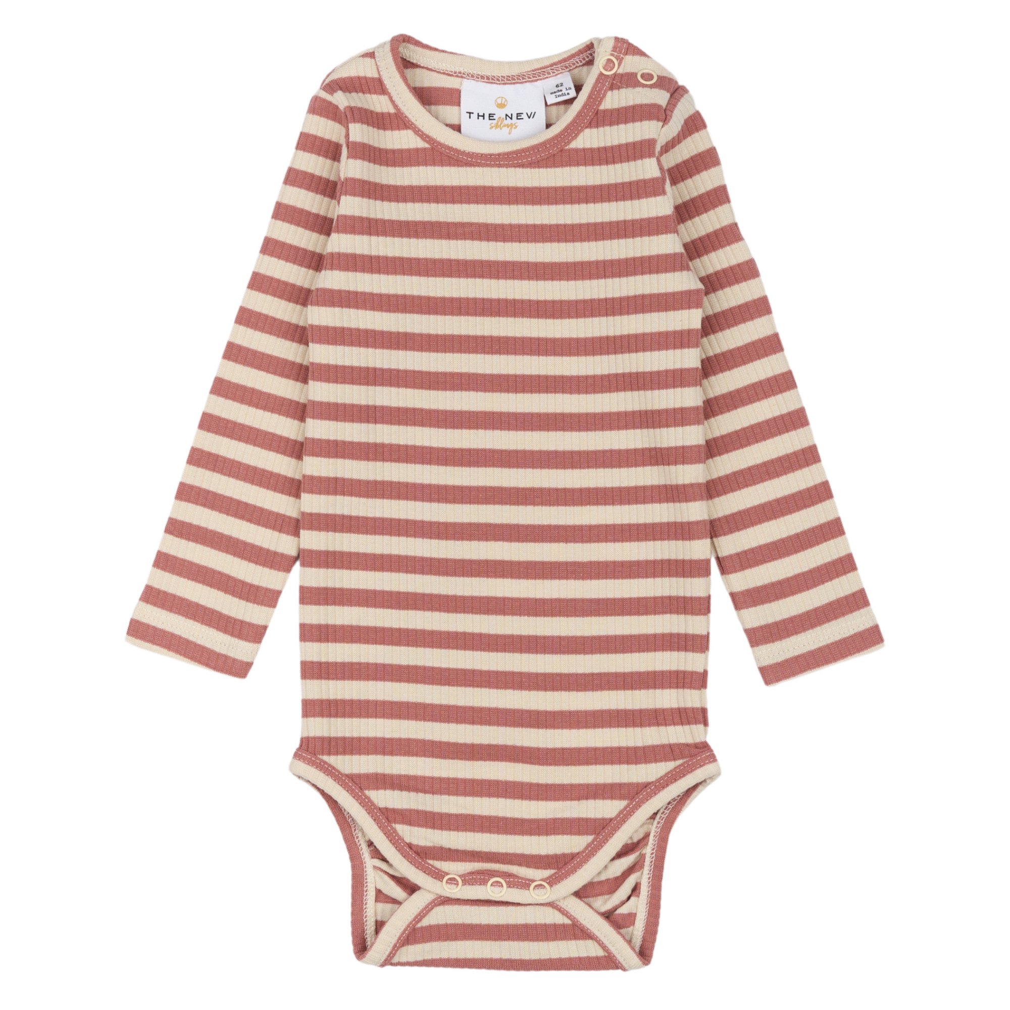 THE NEW Siblings - Fro Uni LS Rib Body, TNSB6149 - Old Rose Striped