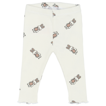 THE NEW Siblings - Pippa Rib Leggings, TNSB6398 - Cloud Dancer AOP