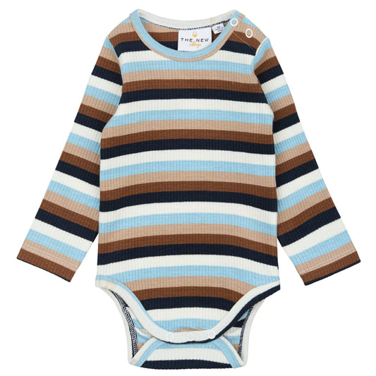 THE NEW Siblings - Park LS Rib Body, TNSB6437 - Powder Blue Striped