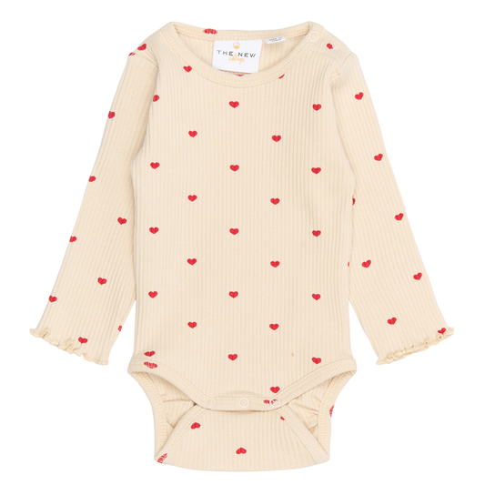 THE NEW Siblings - Rhea LS Rib Body, TNSB6461 - Gardenia AOP