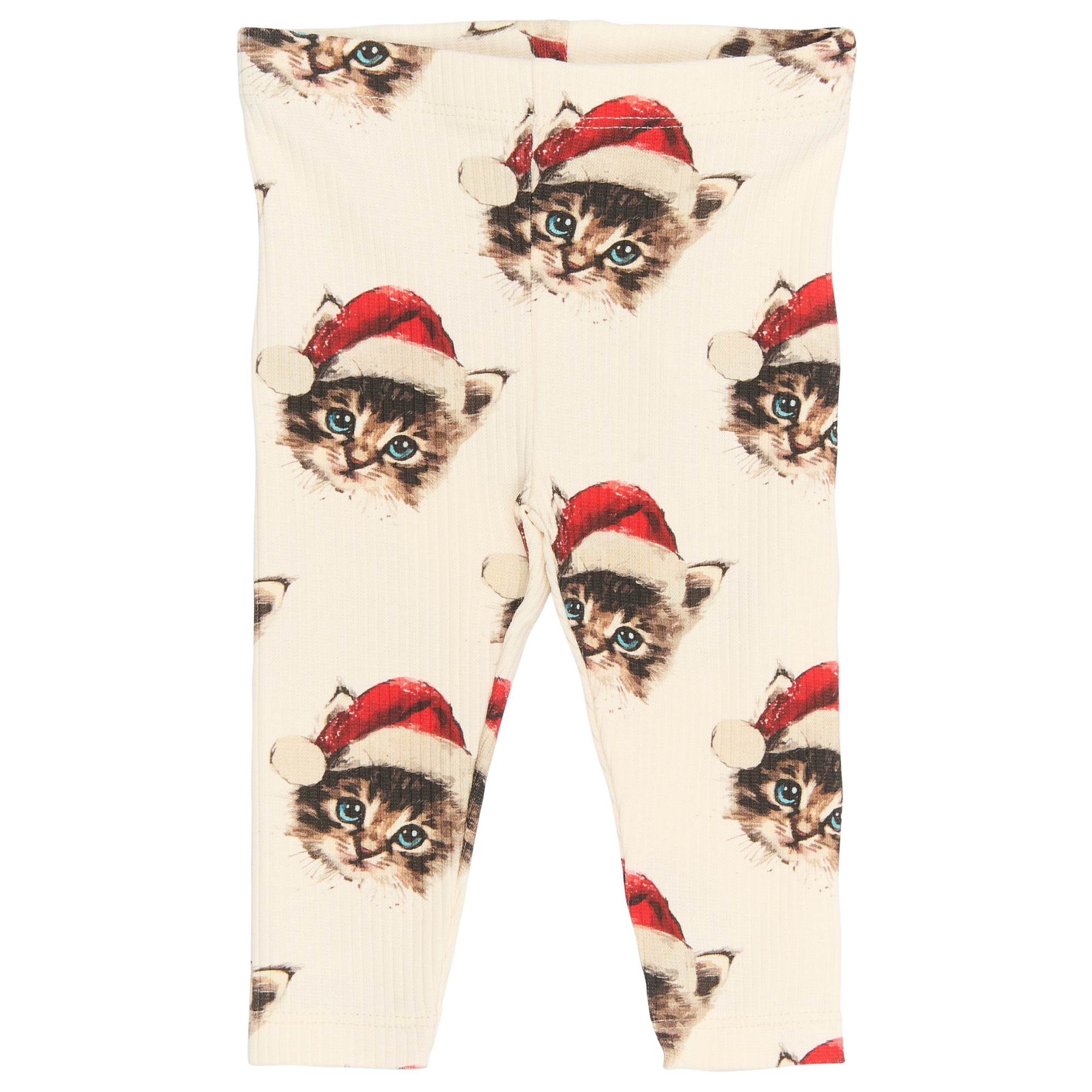 THE NEW Siblings - Holiday Rib Leggings, TNSB6647 - Gardenia Cat AOP