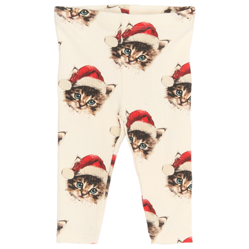THE NEW Siblings - Holiday Rib Leggings, TNSB6647 - Gardenia Cat AOP