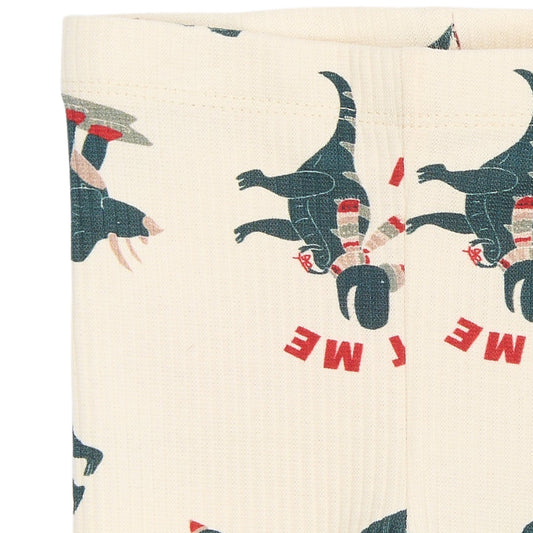 THE NEW Siblings - Holiday Rib Leggings, TNSB6647 - Gardenia Dino AOP