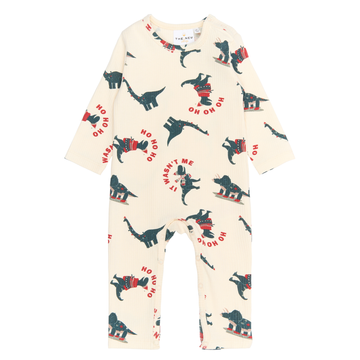 THE NEW Siblings - Holiday LS Rib Jumpsuit, TNSB6648 - Gardenia Dino AOP