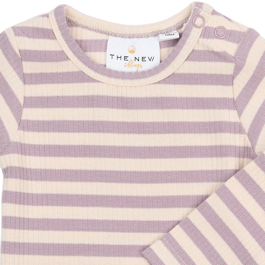 THE NEW Siblings - Fro LS Rib Body, TNSB6840 - Sea Fog Striped