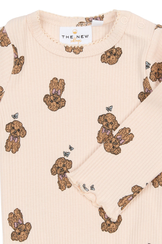 THE NEW Siblings - Sona LS Rib Body, TNSB6842 - Silver Peony AOP