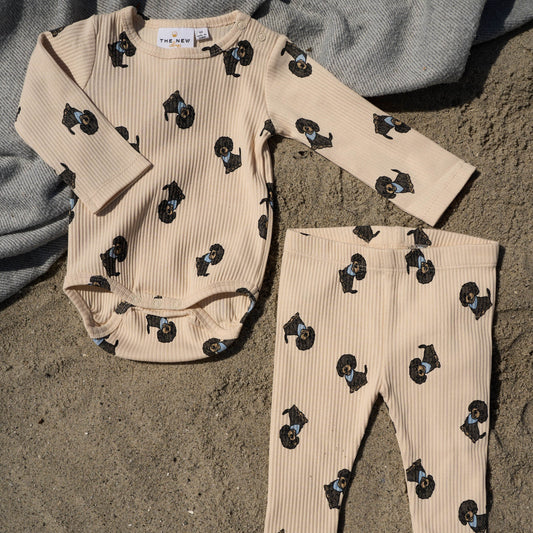 THE NEW Siblings - Sylvan LS Rib Body, TNSB6886 - Gardenia AOP